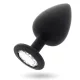 INTENSE – Shelki kristállyal díszített szilikon anál plug, 8 cm, fekete