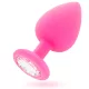 INTENSE – Shelki kristállyal díszített szilikon anál plug, 9,2 cm, fukszia