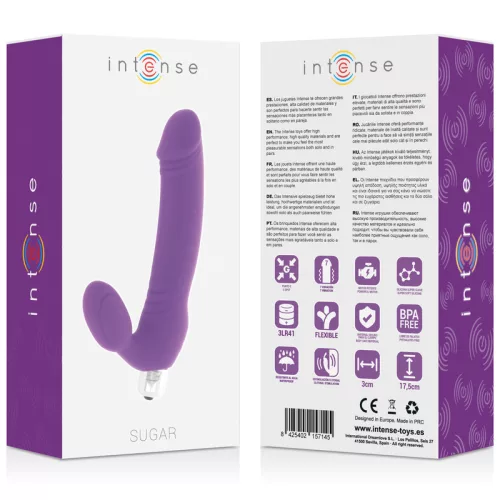INTENSE – Sugar szilikon vibrátoros dildó, 7 rezgésmód, lila