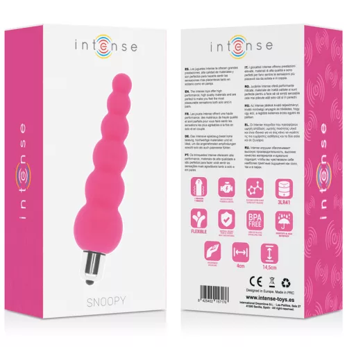 INTENSE – Snoopy vibrációs szilikon anál plug, 7 rezgésmód, rózsaszín