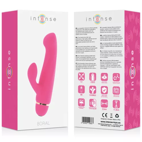 INTENSE – Boral ergonomikus g-pont és csikló vibrátor, rózsaszín