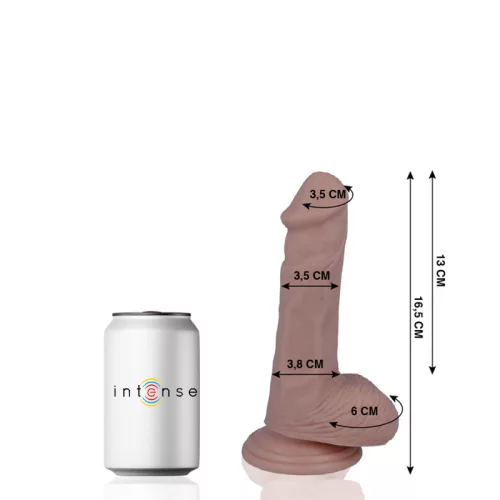 MR INTENSE – Élethű dildó erős tapadókoronggal, 16,5 x Ø 3,5 cm