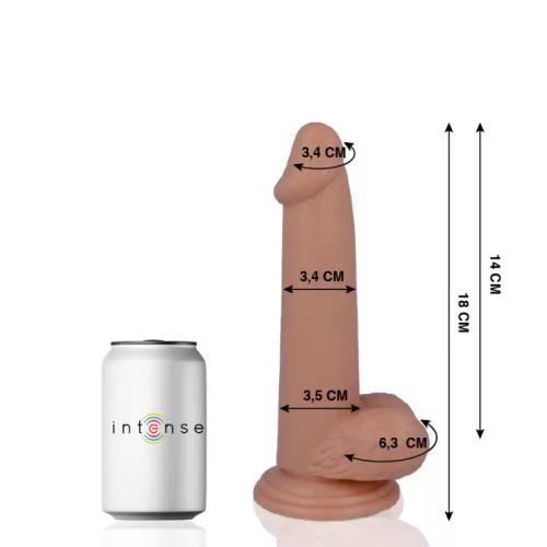 MR INTENSE – Élethű dildó erős tapadókoronggal, 18 x Ø 3,4 cm