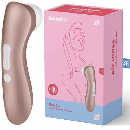 SATISFYER - Pro 2+ léghullámos csiklóizgató, újratölthető, arany színben