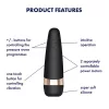 SATISFYER - Pro 3+ léghullámos csiklóizgató, újratölthető, fekete színben
