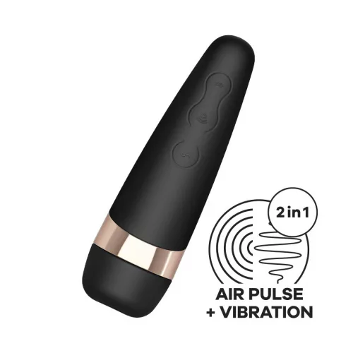 SATISFYER - Pro 3+ léghullámos csiklóizgató, újratölthető, fekete színben