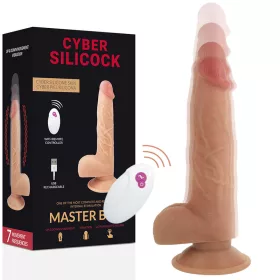   CYBER SILICOCK - Master Ben élethű mozgó dildó távirányítóval, újratölthető, 23,9 cm