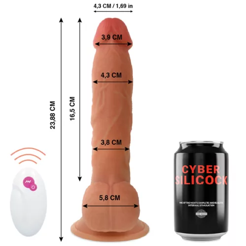 CYBER SILICOCK - Master Ben élethű mozgó dildó távirányítóval, újratölthető, 23,9 cm