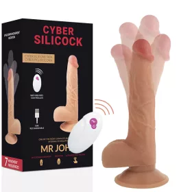   CYBER SILICOCK – Mr John élethű mozgó dildó távirányítóval, újratölthető, 23,9 cm