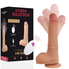   CYBER SILICOCK - Mr Rick élethű mozgó dildó távirányítóval, újratölthető, 20,9 cm