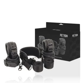   FETISH SUBMISSIVE – Master pozícióhoz tervezett nyakpántos lábemelő bilincses szett