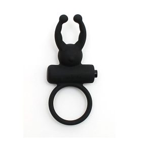 RIMBA – Rome gömbös nyuszifüles vibro gyűrű, fekete