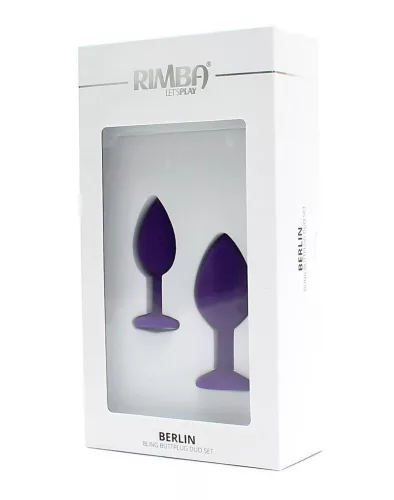 RIMBA – Berlin Bling szilikon anál plug szett strasszkővel, 2 méretben, lila