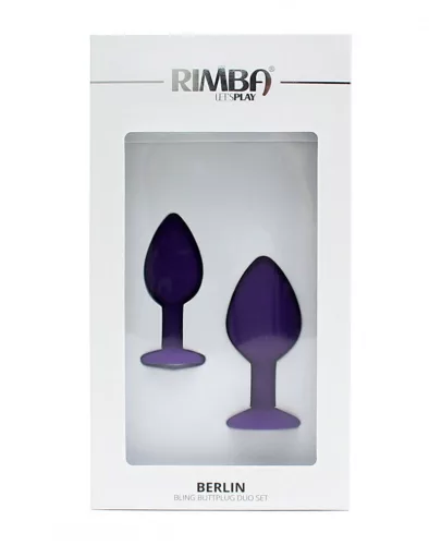 RIMBA – Berlin Bling szilikon anál plug szett strasszkővel, 2 méretben, lila