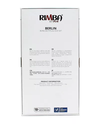 RIMBA – Berlin Bling szilikon anál plug szett strasszkővel, 2 méretben, lila