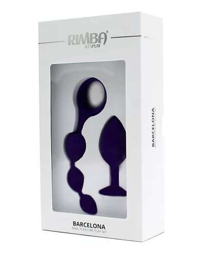 RIMBA – Barcelona kezdő anál szett pluggal és gyöngysorral, lila