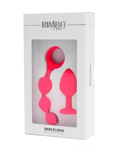 RIMBA – Barcelona kezdő anál szett pluggal és gyöngysorral, rózsaszín