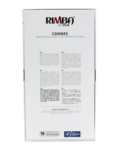 RIMBA – Cannes vibráló gésagolyó távirányítóval, újratölthető, fekete/arany
