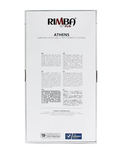 RIMBA – Athens vibráló gésagolyó, távirányítóval, újratölthető, rózsaszín