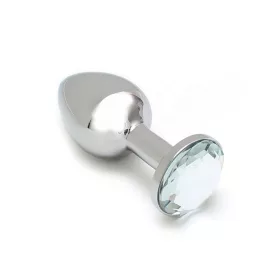   RIMBA – Sofia fém anál plug világoskék díszkővel, ezüst, 7,3 cm
