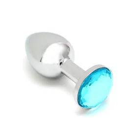   RIMBA – Sofia fém anál plug kék díszkővel, ezüst, 7,3 cm