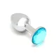 RIMBA – Sofia fém anál plug kék díszkővel, ezüst, 7,3 cm