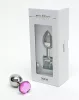 RIMBA – Sofia fém anál plug rózsaszín díszkővel, ezüst, 7,3 cm
