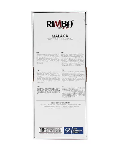 RIMBA – Malaga mini vibrátor, újratölthető, 10 mód, fekete