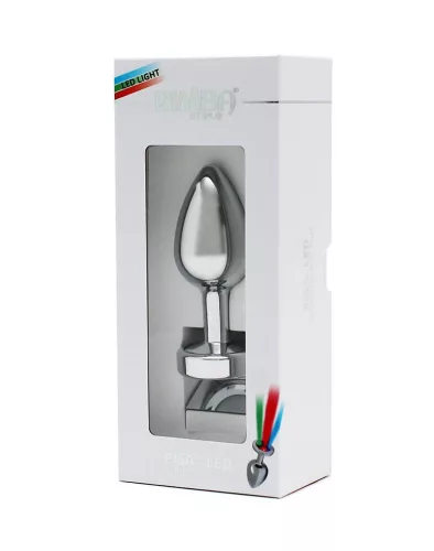 RIMBA – Pisa alumínium anál plug LED világítással, ezüst