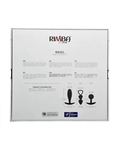 RIMBA – Basel 3 részes anál plug szett, M méret, fekete