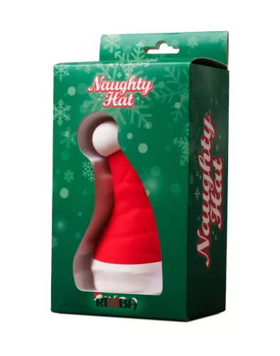RIMBA – Naughty Hat karácsonyi vibrátor csiklóizgatóval, újratölthető, piros-fehér