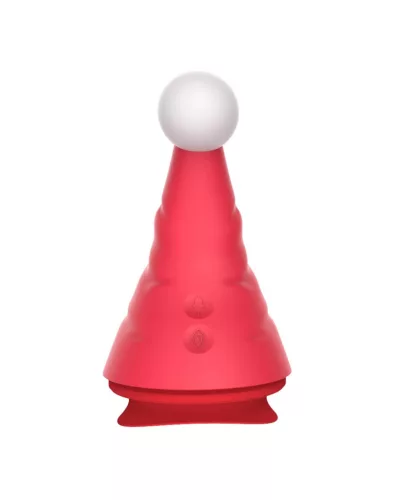 RIMBA – Naughty Hat karácsonyi vibrátor csiklóizgatóval, újratölthető, piros-fehér