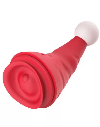 RIMBA – Naughty Hat karácsonyi vibrátor csiklóizgatóval, újratölthető, piros-fehér