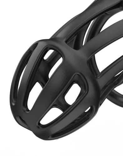 RIMBA P-CAGE – Péniszketrec, Ø 39 mm x 85 mm, fekete, 5 gyűrűs szett