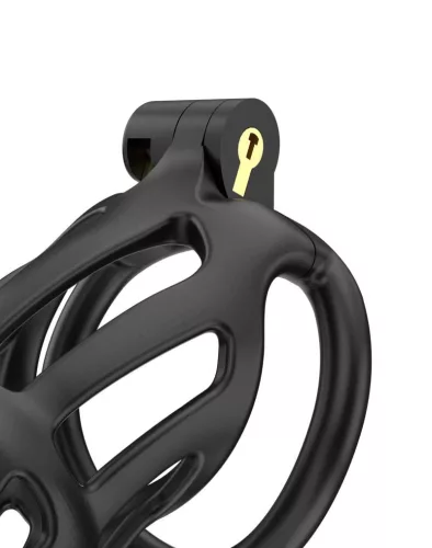 RIMBA P-CAGE – Péniszketrec, Ø 39 mm x 105 mm, fekete, 5 gyűrűs szett