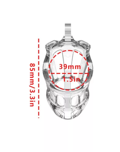 RIMBA P-CAGE – Péniszketrec, Ø 39 mm x 85 mm, átlátszó, 5 gyűrűs szett
