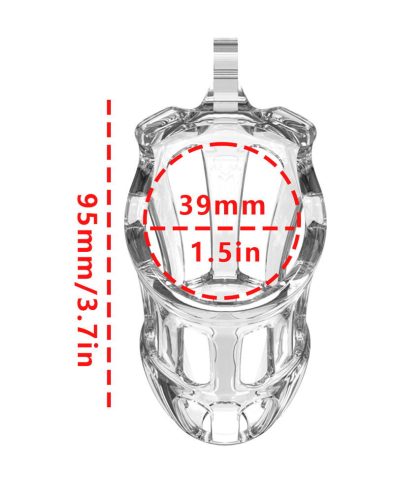 RIMBA P-CAGE – Péniszketrec, Ø 39 mm x 95 mm, átlátszó, 5 gyűrűs szett