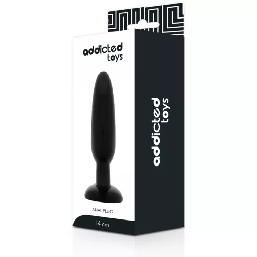 ADDICTED TOYS – Prémium anál dugó, fekete, 14 cm