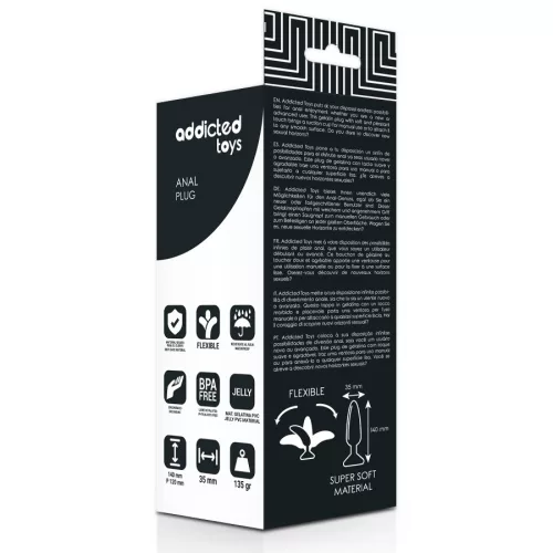 ADDICTED TOYS – Prémium anál dugó, fekete, 14 cm
