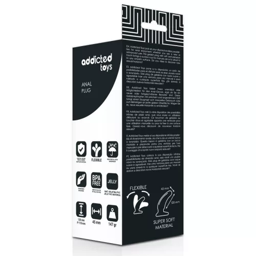 ADDICTED TOYS – Prémium anális dugó, fekete, 12 cm