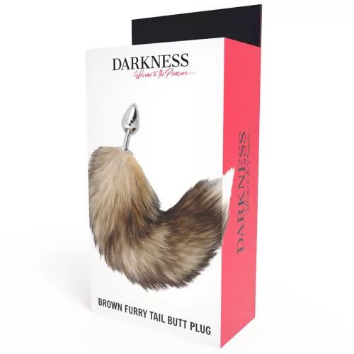 DARKNESS – Anál plug farokkal, ezüst, 8 cm
