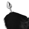 DARKNESS – Ezüst anál plug fekete farokkal, 8 cm