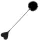 DARKNESS – Kétoldalas lovaglóostor tollas végződéssel, fekete, 40 cm