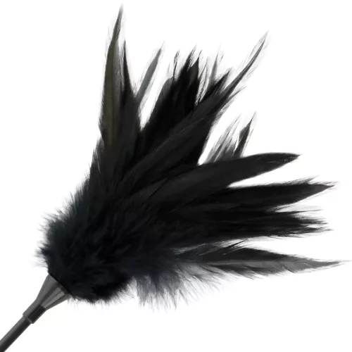 DARKNESS – Kétoldalas tollas lovaglóostor, fekete, 48 cm