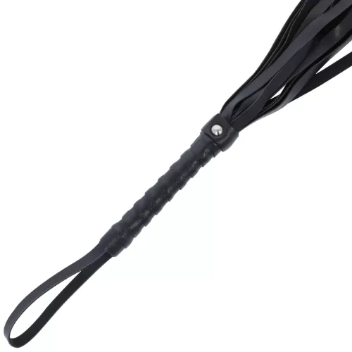 DARKNESS – Bondage ostor műbőr markolattal, 45 cm, fekete