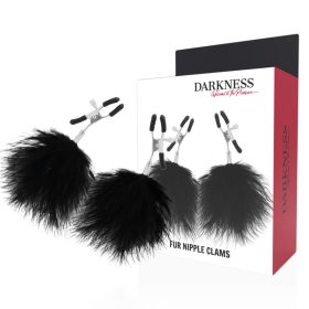   DARKNESS – Állítható mellbimbócsipesz pompon díszítéssel, nikkelmentes