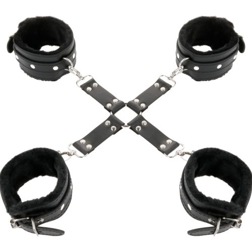 DARKNESS – Prémium műbőr bilincs szett kézre és lábra, fekete