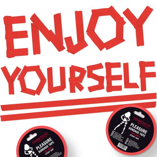 DARKNESS – Bondage öntapadós ragasztószalag, piros, 15 m