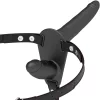 FETISH SUBMISSIVE HARNESS – Dupla behatolásos felcsatolható dildó, fekete