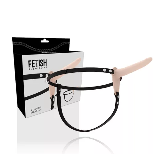 FETISH SUBMISSIVE HARNESS – Szilikon felcsatolható dildó, 15 cm